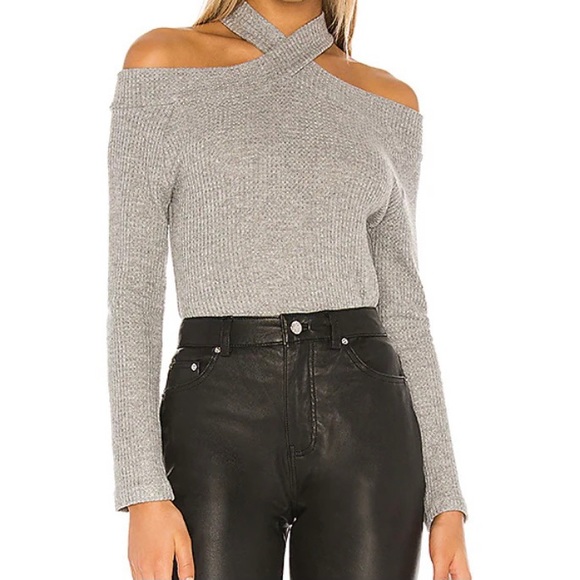 1. State Sweaters - 1. State Cross Neck Cold Shoulder Sweater, Sz L